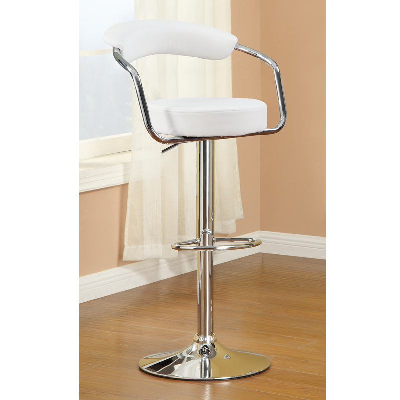 Poundex Adjustable Height Swivel Bar Stool & Reviews Wayfair